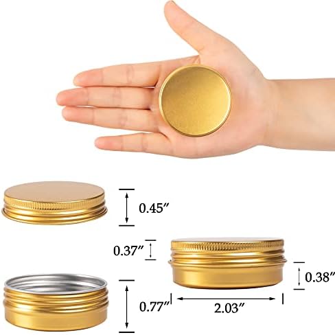 1 oz 30ml Gold Aluminum Tin Jar with Screw Lid Pack of 32