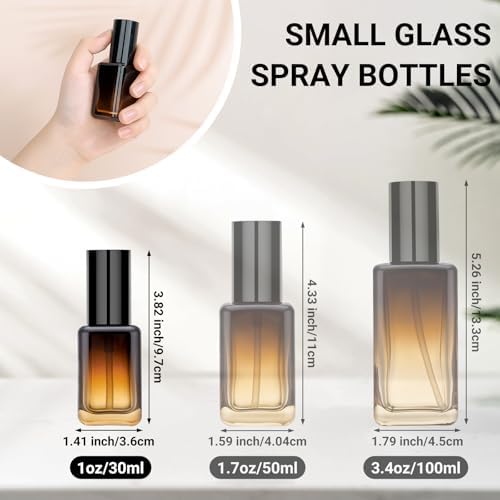 Segbeauty 1oz Amber Glass Spray Bottles 2pcs