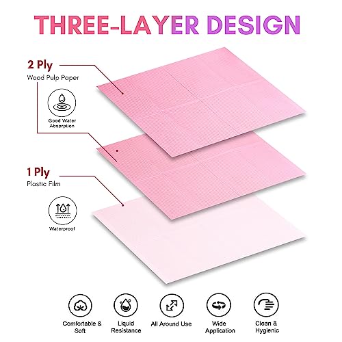 Makartt 50Pcs Pink Disposable Nail Mats
