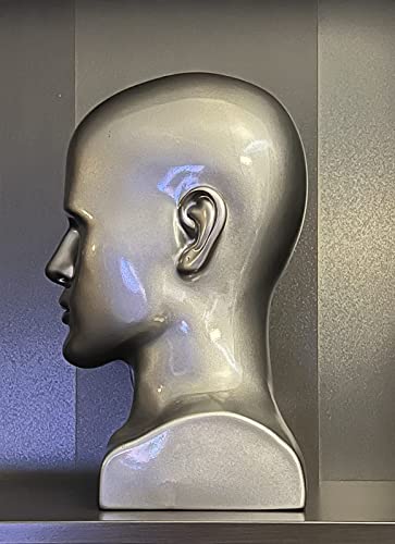 PVC Silver Grey Mannequin Head Display Stand for Hats and Wigs
