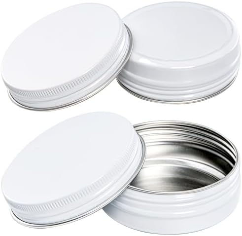 Foraineam 48-Pack 2 oz White Lip Balm Tins with Screw Lid