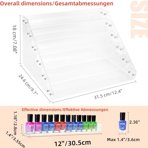Acrylic Nail Polish Organizer Stand 6 Tier Holds 72 Bottles