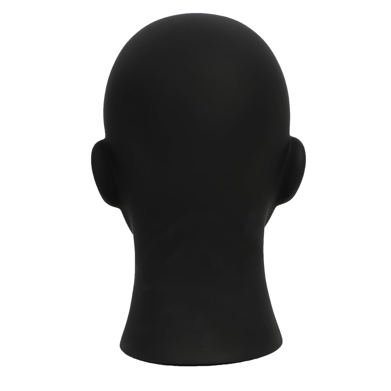 Male Mannequin Head PVC Matte Black Display Stand