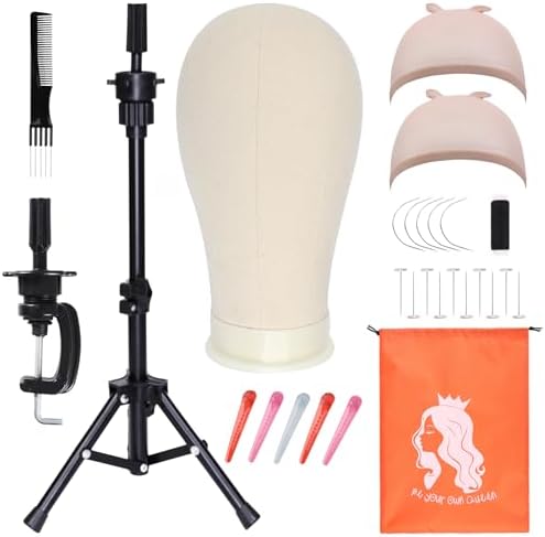 PWEOUKE 23 Inch Wig Stand Tripod with Head Set
