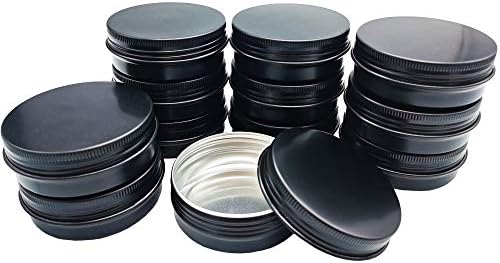 12 Pack 2 Oz Black Aluminum Jar with Screw Lid