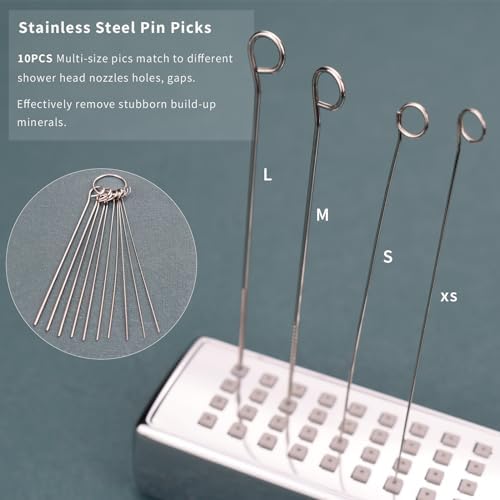 Shower Head Cleaning Brush Set with Multi-Size Picks