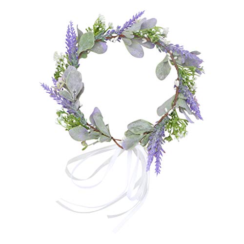 Beaupretty Lavender Flower Crown Headband for Women
