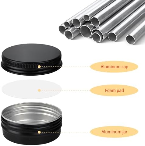 2 Pack Aluminum Tin Cans 05 Oz Jars with Screw Lids