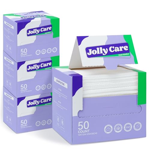 Jolly Care Disposable Face Towels 10x12 50 Count 4 Pack
