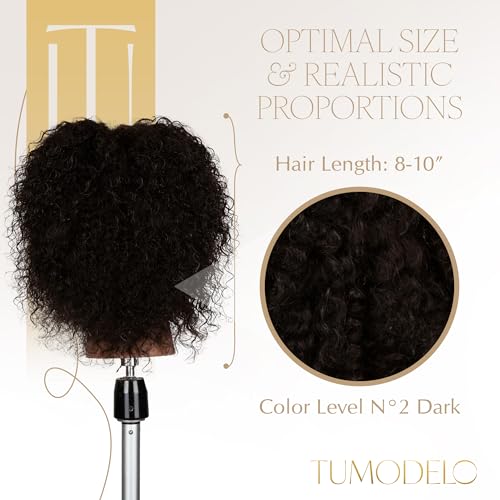 Tumodelo 8-10 Ivy Mannequin Head for Hair Training N2 Brown Black