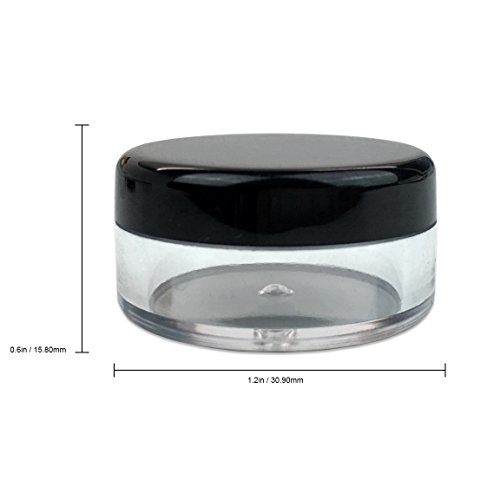 Beauticom 5g 5mL Round Clear Jars with Black Lids - 500pcs BPA Free