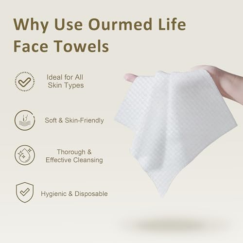 Ourmed Life Extra Large Face Towels 10x79 Biodegradable 60 Count