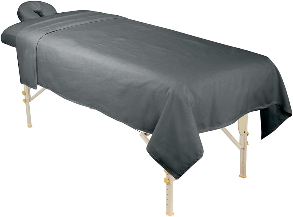ForPro Premium Flannel 3-Piece Massage Sheet Set Cool Grey