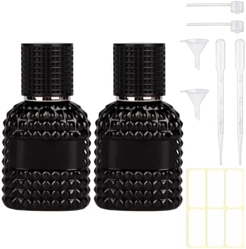 2 Pack Refillable Spray Perfume Bottles 30ML Glass Travel Cologne Atomizer
