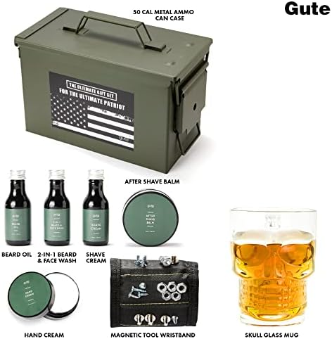 Gute Gifts for Men Dad 50 Cal Ammo Set Shaving Grooming Set