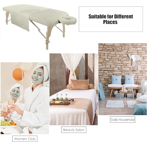 Shreem Linen Microfiber Massage Sheet Set 3-Piece Ivory