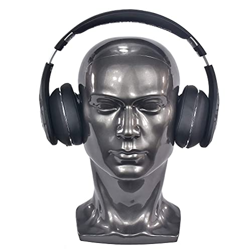 FLWAI Male Mannequin Head with Mount Hole Bright Grey