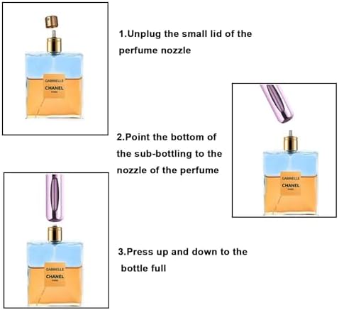 Portable Refillable Perfume Atomizer Spray Bottles - 6 Pcs Travel Mini Dispenser Case