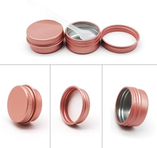 24 Pack Matte-Pink Aluminum Tin Jar for Cosmetics