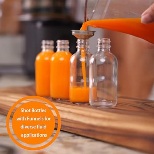 DIDITIME 6 Pack Shot Bottles with Caps and Funnels