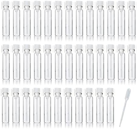 100PCS 1ml Glass Perfume Sample Bottles with Droppers and Caps