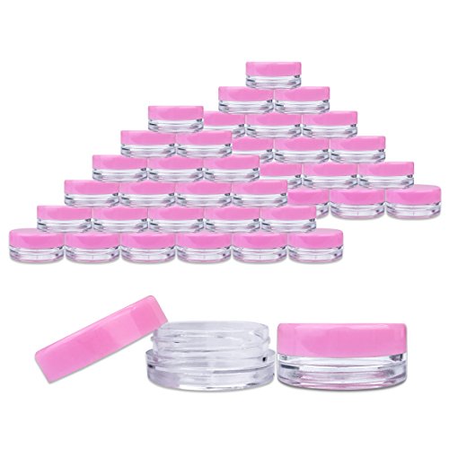 Beauticom 3G Round Jars with Pink Lids - 1000 Pieces BPA Free