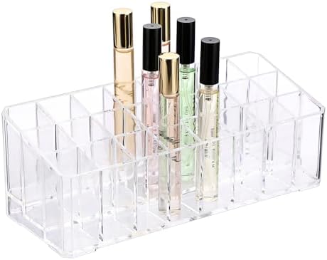 ELLDOO Rollerball Perfume Organizer 24 Space Clear Acrylic Display Case