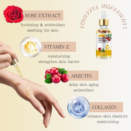 2 Pcs Rose and Vitamin E Oil for Skin Care