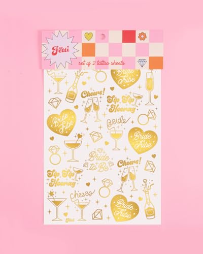 XO Fetti Gold Bachelorette Tattoos 54 Pcs