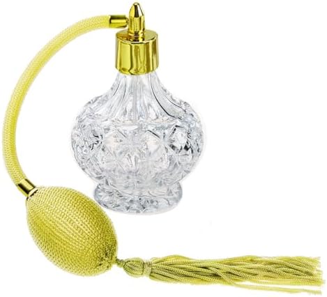HD Charming Clear Checked Carved Glass Perfume Bottle with Spray Atomizer