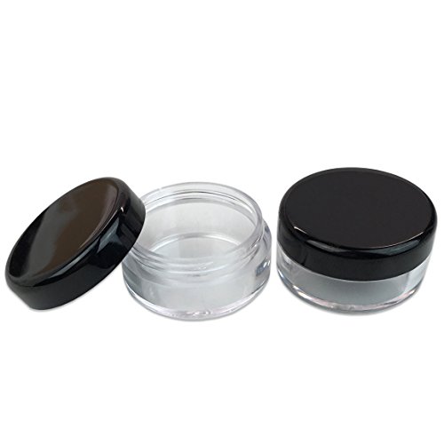Beauticom 5g 5mL Round Clear Jars with Black Lids - 500pcs BPA Free