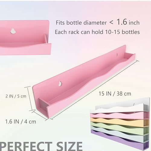 YMVV 6 Colors Nail Polish Wall Shelf Organizer