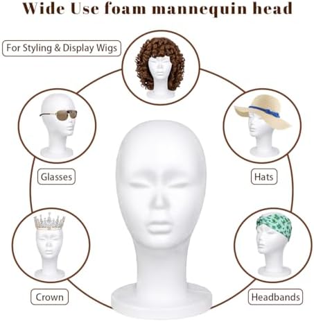 Leeven Foam Wig Head Stand for Wigs Display