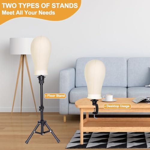 PWEOUKE 23 Inch Wig Stand Tripod with Head Set