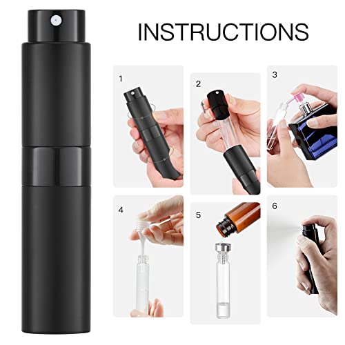 Lisapack 8ml Atomizer Spray Bottle Matte Black