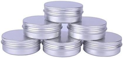 12PCS 2oz Silver Aluminum Cosmetic Sample Tins with Screw Lids