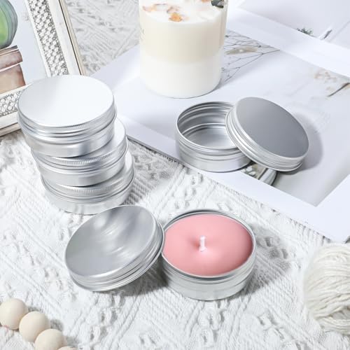 48 Pcs Screw Top Aluminum Round Tins 2 Oz Storage Jar Set