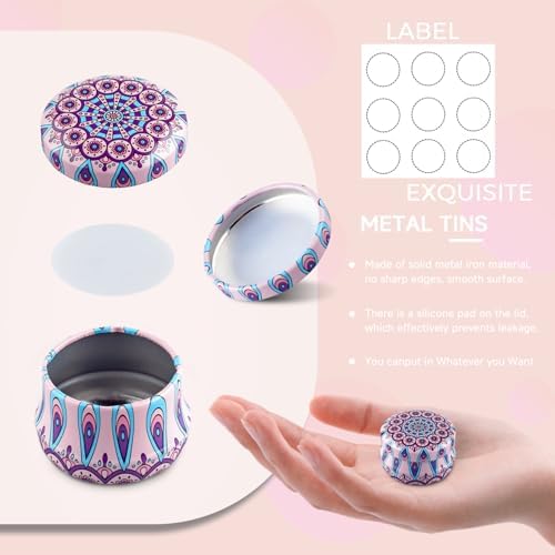 GOLACKY 10Gram Lip Balm Containers 12pcs Round Metal Jars with Lids