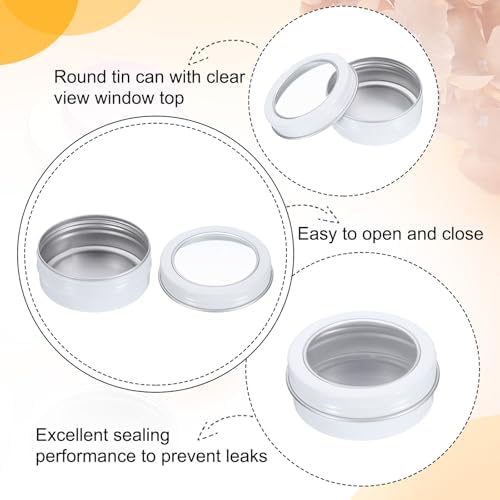 Uxcell 2 Oz Aluminum Tin Cans 24 Pcs White