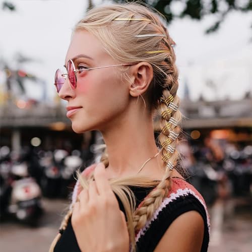 Gold Sliver Dreadlock Braids Hair Accessories 2 Pieces