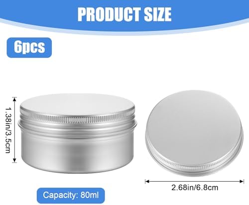 6 Pcs 27oz Aluminum Tin Cans with Screw Lid