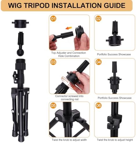 PWEOUKE 23 Inch Wig Stand Tripod with Head Set