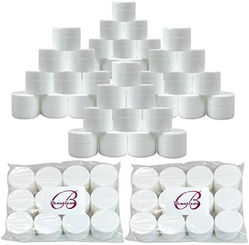 PANA Beauticom 72 Piece 7G White Plastic Jar with Foam Lid
