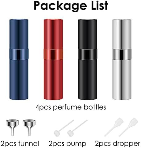 Saiveina 8ml Refillable Spray Bottle Set of 4