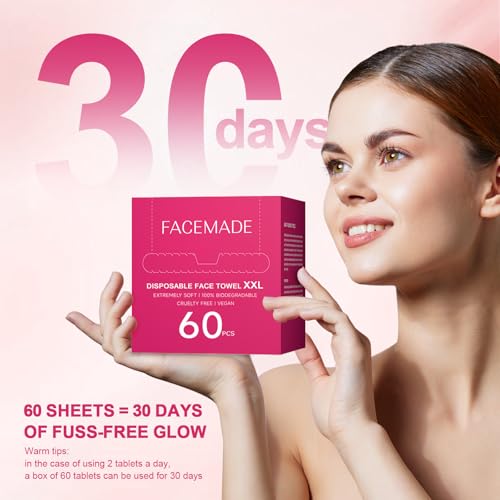 60 Count XXL Disposable Face Towels 12x12