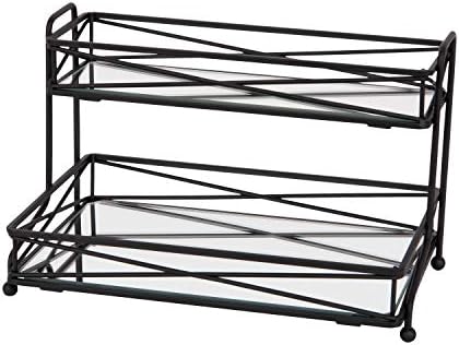 Home Details Mirrored Cosmetic Organizer 2 Tier Vanity Tower