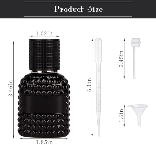 2 Pack Refillable Spray Perfume Bottles 30ML Glass Travel Cologne Atomizer