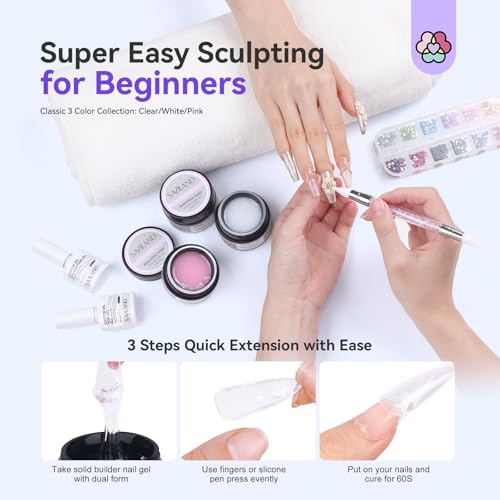 SAVILAND 3D Gel Builder Nail Kit for DIY Art