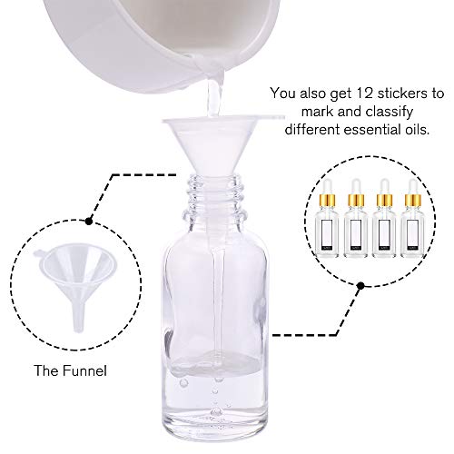 PrettyCare 2 oz Glass Dropper Bottles 4 Pack