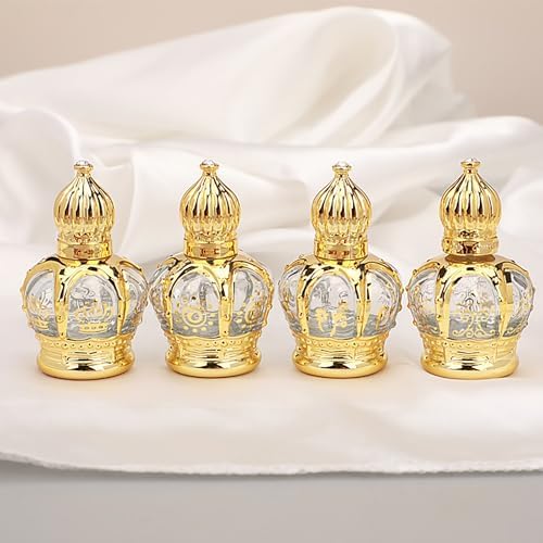 4 Pack Art Deco Roller Bottles For Essential Oils And Travel